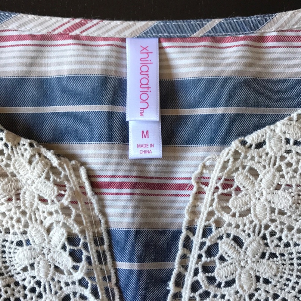 ✨ Xhilaration Indie Pin Striped Lace Bib Dress - Picture 4 of 8